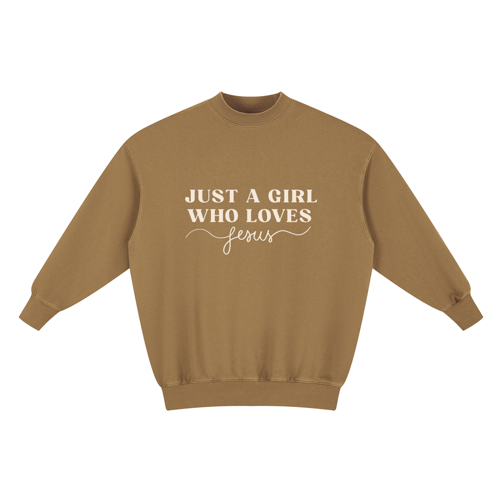 Just a Girl Who Loves Jesus Vintage Wash Pullover Dress