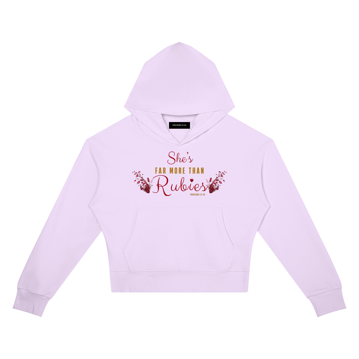 She’s Far More Than Rubies Crop Drop Shoulder Hoodie