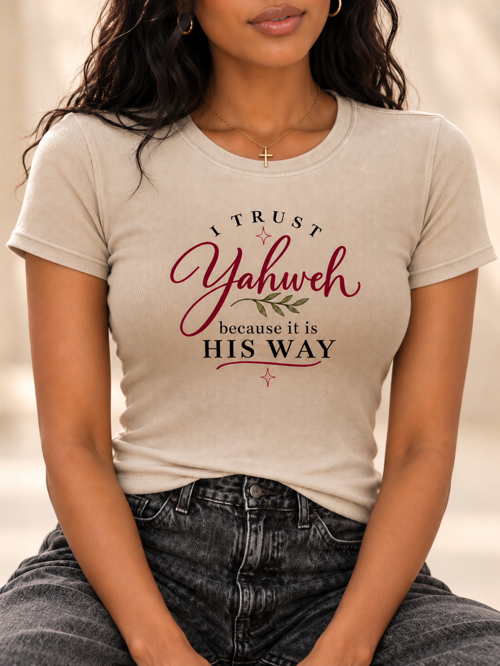I Trust Yahweh Because It Is His Way Women’s Sunfaded Washed T-Shirt